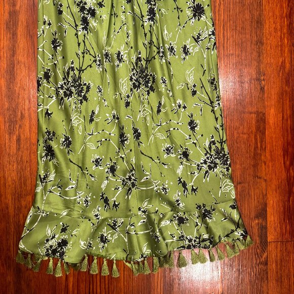 Cinq a Sept Wildflower Elise Silk Strapless Tassel Print Dress, Size 4 - Picture 7 of 9
